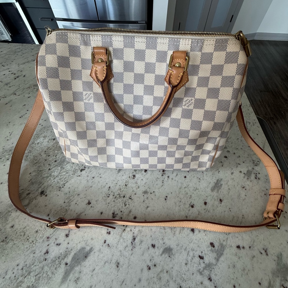 Checkered Tan and Cream Women's Bag